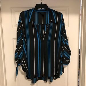 Tie sleeve. Striped blouse. Like new